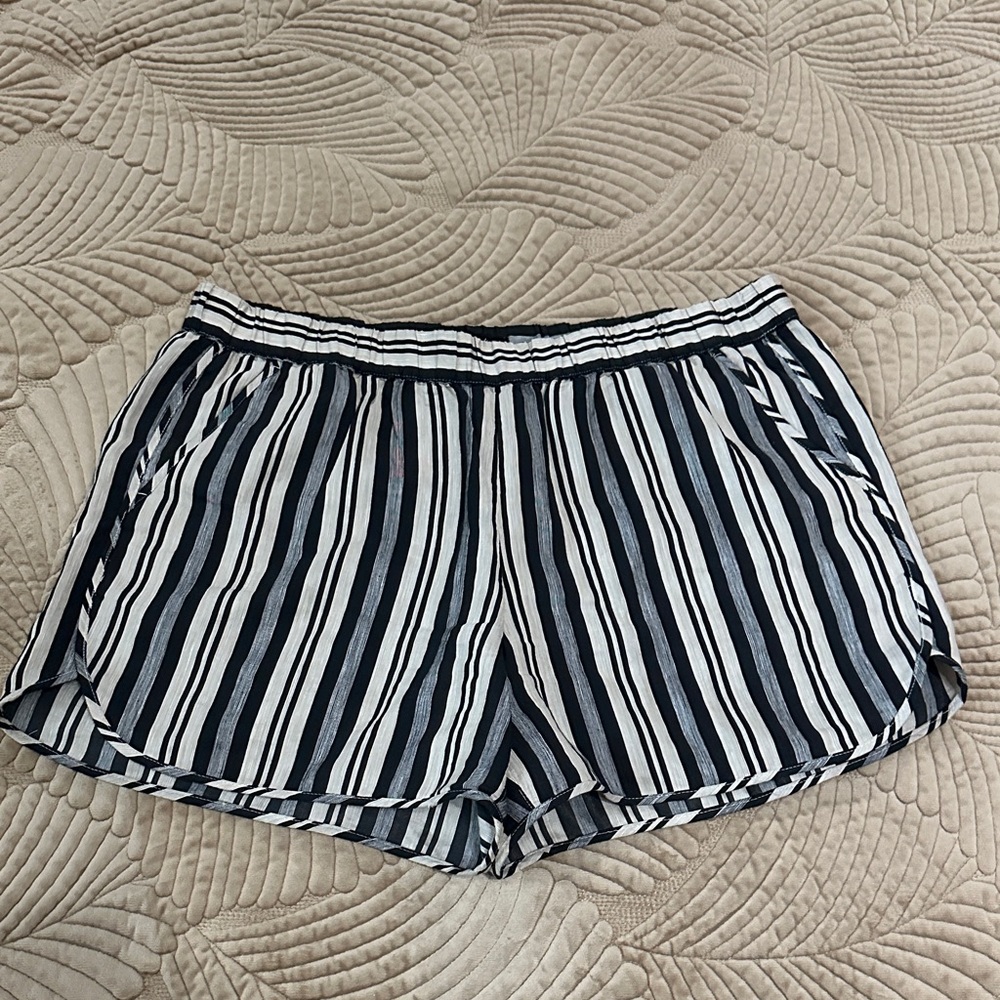 Madewell Black and White Striped Short